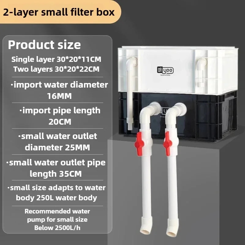 External Aquarium Fish Tank Filter System Water Circulation Filter Bucket Fish Pond Filter Box Outside Pet Accessories Equipment