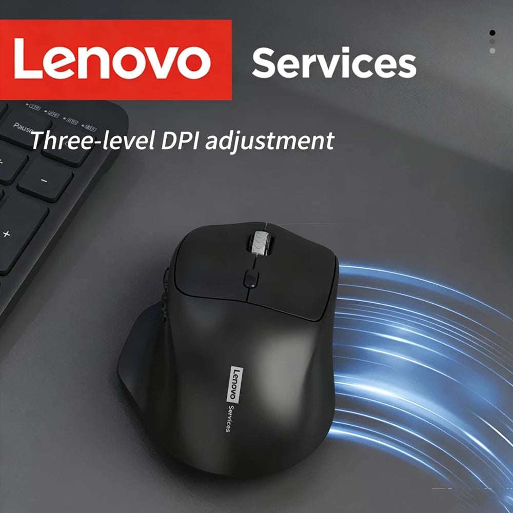 Lenovo Office Business N230 Wireless Mouse Dual Mode Bluetooth 2.4G Silent Ergonomic Rechargeable Office Laptop Computer Mouse