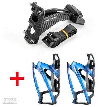 ROCKBROS Imitation Carbon Fiber Bicycle Water Bottle Holder Adapter Saddle Double Cup Extension Stand Seat Cycling Equipment