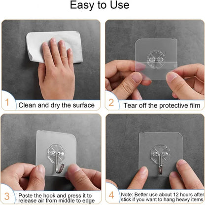 10-30Pcs hook adhesive Stainless Steel Strong Self Adhesive Wall Hangers Hook for Kitchen Bathroom Door Wall Multi-Function hook