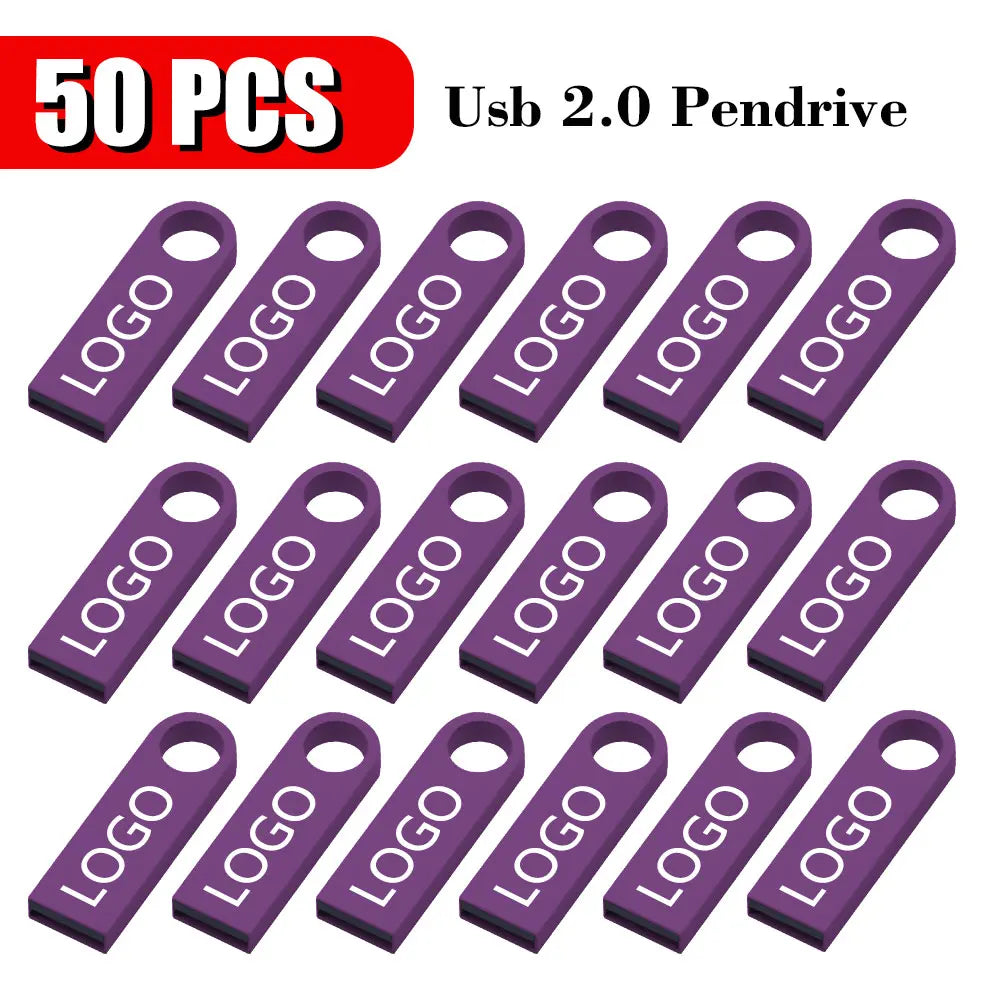 50PCS/lot Free Custom Logo Pendrive 16GB USB Creative Metal Key USB 2.0 Flash Drive Pendrive 4GB 8GB 32GB 64GB Memory Stick