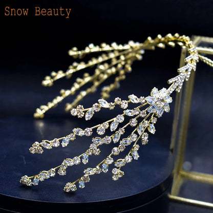 A115 Sparkling Wedding Tiara Zircon Hair Band Hair Accessories Crystal Bridal Headwear Pearl Head Hoop Beaded Bridal Hair Piece