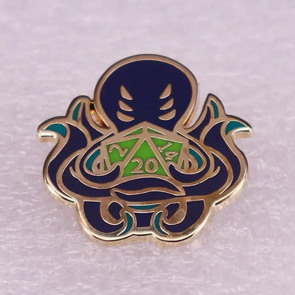 RPG Dice Game D&D Enamel Pins Dungeons Brooch Fashion Personality Lapel Badge Hoodie Decorative Accessories Fans Gift