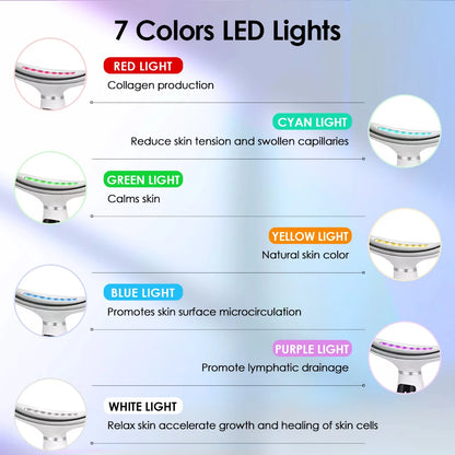 Neck Face Beauty Device 7 Color Light Skin Tighten Reduce Double Chin Anti Wrinkle Facial Lifting Massager