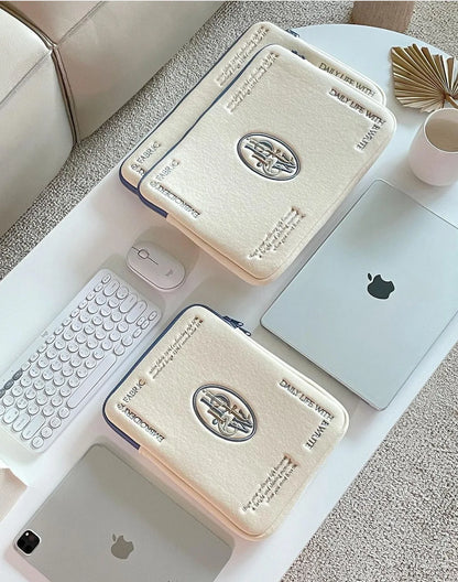 Ins Simple Letter Tablet Bag Computer Case for Ipad Pro 11 12.9 Air4 5 10th Protective Case Macbook Dell Lenovo 14 15.6'' Bag