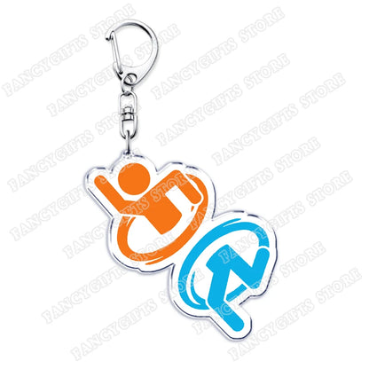 Popular Video Game Keychains for Accessories Bag Glados Aperture Laboratories Science Keyrings Jewelry Gamer Fans Gaming Gifts