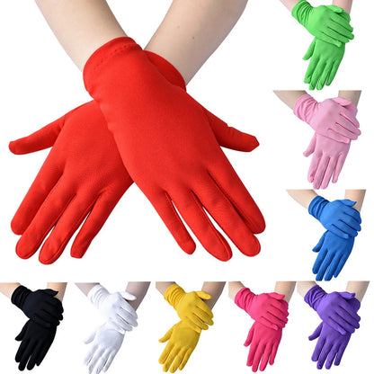 Woman Gloves Work Gloves Milk Silk Gloves Solid Color Non-Slip Household Gloves Breathable Serving Waiters Mittens