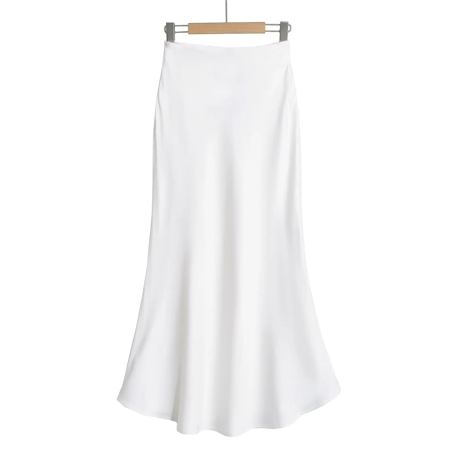 KADUWAKI Summer Long Black Satin Skirts Spring Straight Maxi Champagne Skirts Elegant Women Satin Silk Skirts Long Brown 니트 스커트