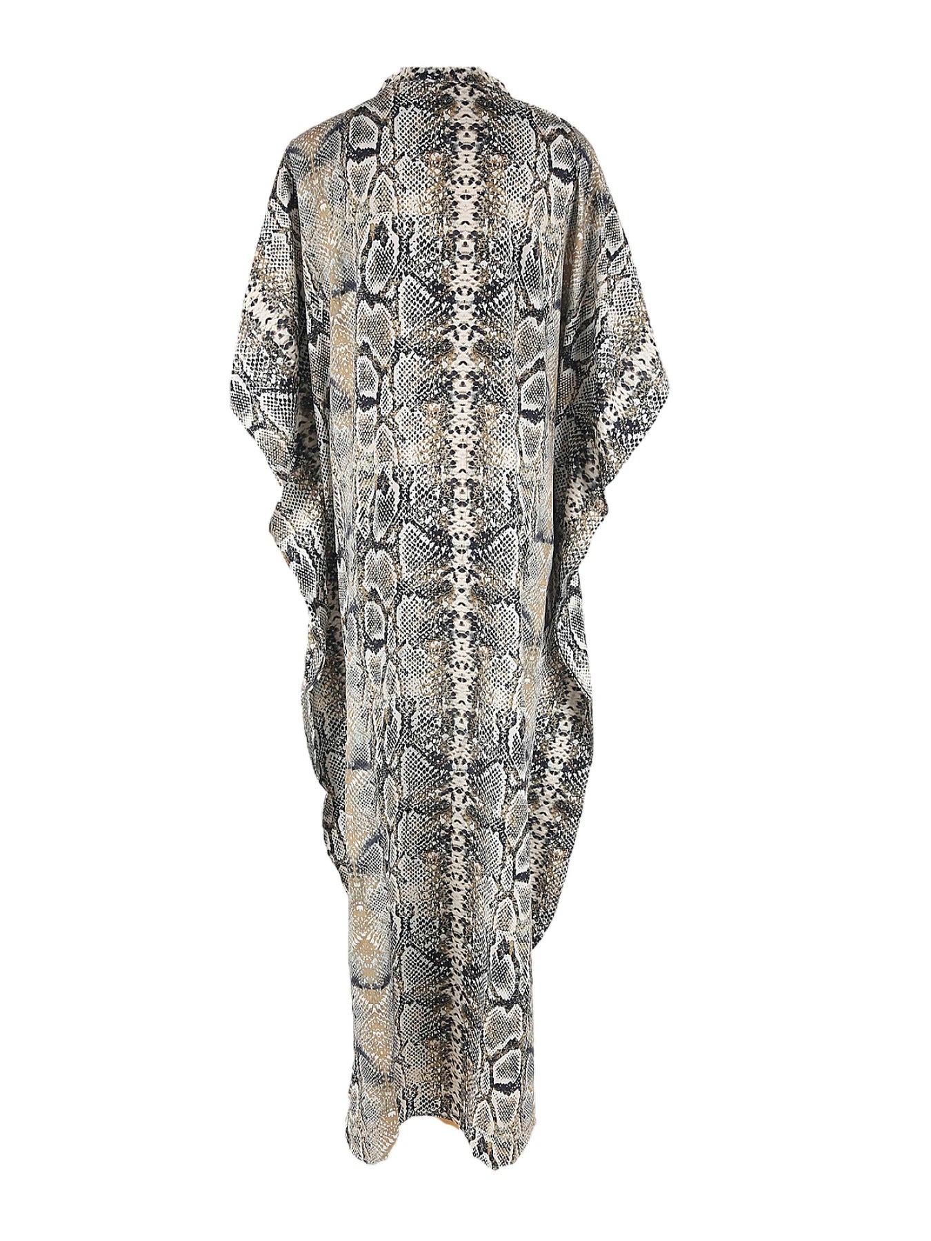Bohemian Print Beach Cover-Up | Button-Front Shirt-Style Kaftan Robe – Perfect for Bikini Resort Vacations