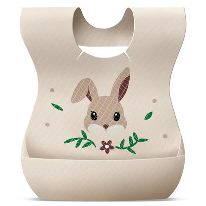 50-Pack Disposable Bibs for Babies Aged 6 Months to 2 Years Cartoon Bear Feeding Bib for Boy Girl Non-woven Drool Towel