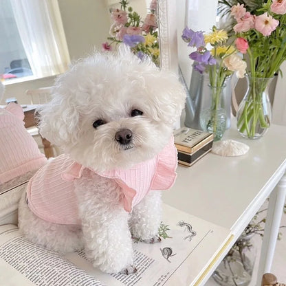 Cute Bow Dog Vest 2025 Dog Clothes Puppy Pullover Summer Pet Clothes Breathable Two-Legged Clothes Solid Color Cat Pet Products
