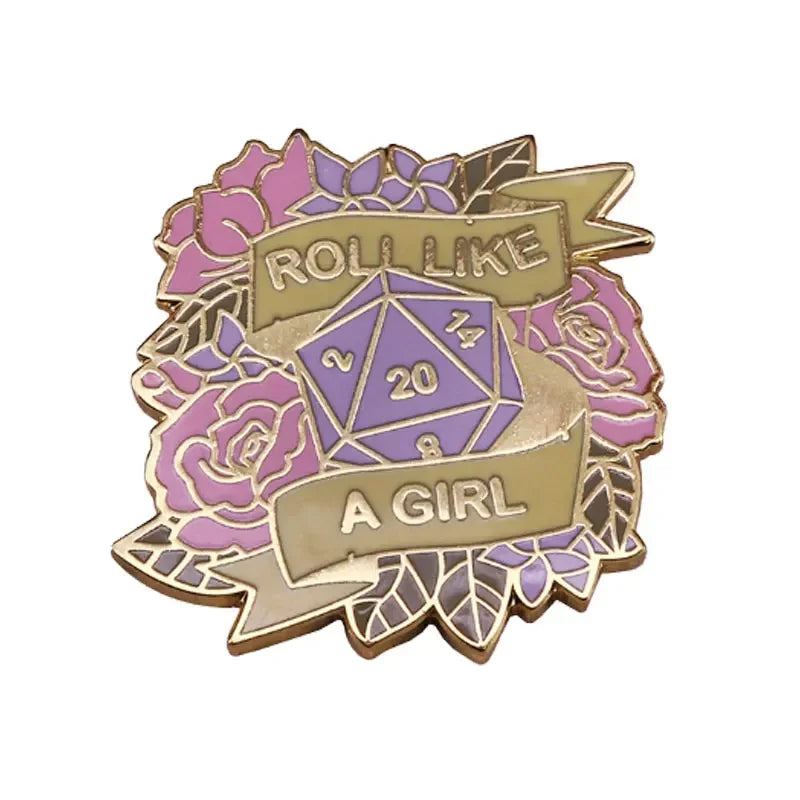 RPG Dice Game D&D Enamel Pins Dungeons Brooch Fashion Personality Lapel Badge Hoodie Decorative Accessories Fans Gift