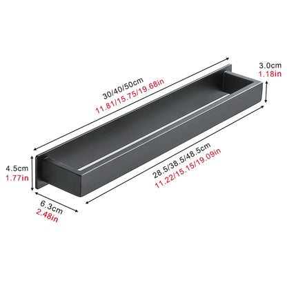 Black Stainless Steel Towel Holder No Drill Wall Shower Towel Shelf Kitchen Towel Hanger Rail Bathroom Towel Rack Self Adhesive