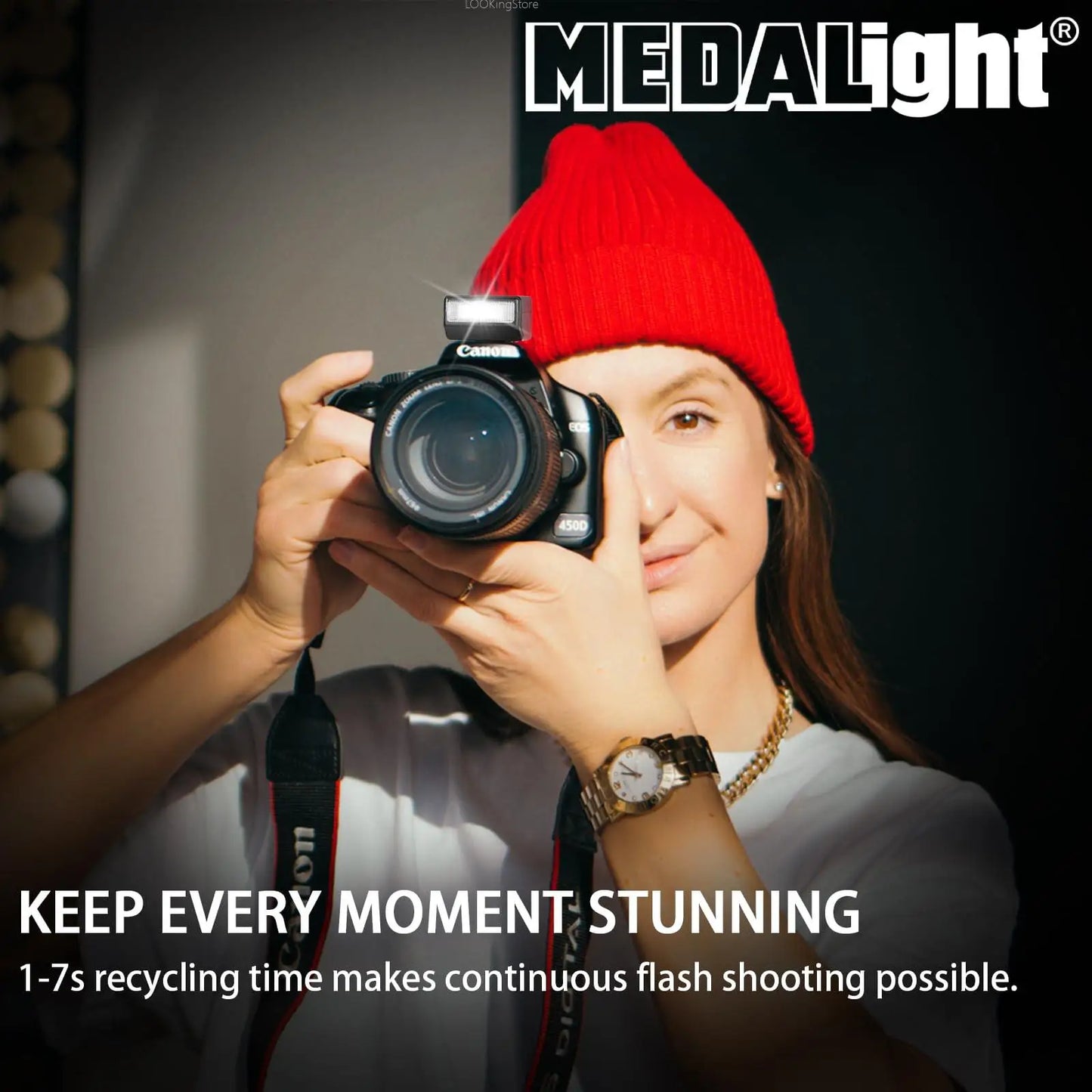 MEDALight F1S Mini Camera Flash Speedlite Universal for Fuji/Sony/Nikon/Canon Cameras for Ricoh GR3 GR3X Sony ZV1