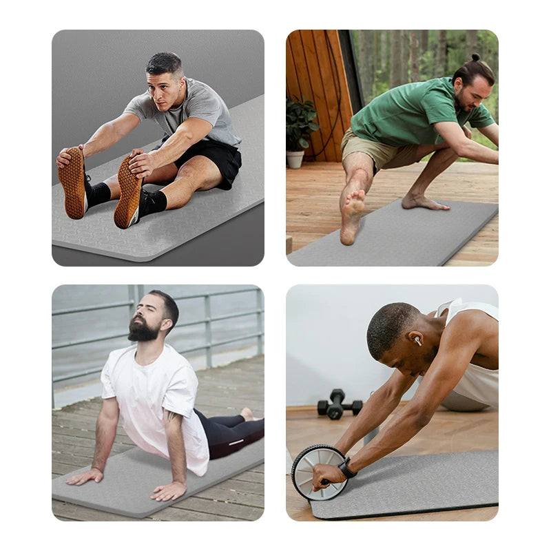 190CM Yoga Mat High Density Anti-Tear Exercise Mat Extra Long & Wide Non Slip Workout Mat with Carrying Strap for Sports Fitness