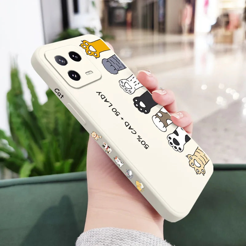 Cat Litter Phone Case For Xiaomi Mi 15 15T 14 14T 13 13T 12 12T 12S 11 11T Ultra 10 10T 9 9T Pro Lite 5G Liquid Silicone Cover