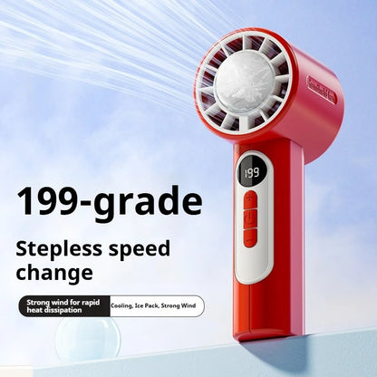 Portable Handheld Fan,199-Speed Stepless Adjustable Mini Fan with 3000mAh Battery, Semiconductor Cooling Personal Fan for Travel