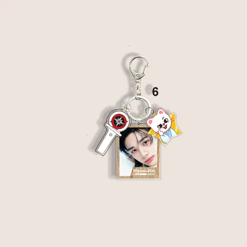 SKZOO New 6cm Acrylic Keychain Stray Kids New Album Li Longfu Keychain Pendant Bag Supporting Peripheral Gifts