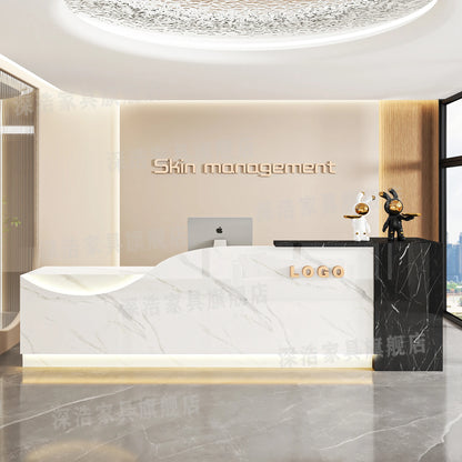 Customized Equipment Reception Desk Beauty Simple Creative Aesthetic Reception Desks Trendy Luxury Mostrador Office Furniture
