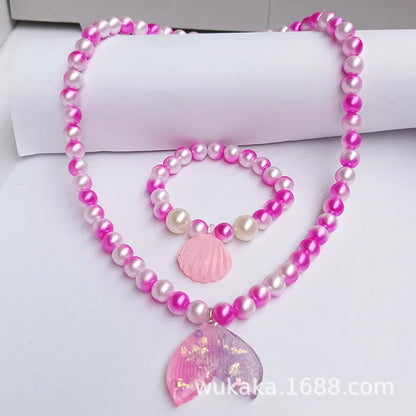 children's necklace three-piece set unicorn necklace rainbow necklace mermaid necklace