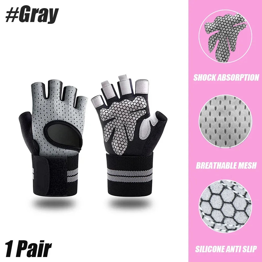 Weightlifting Gloves with Wrist Support for Heavy Exercise Body Building Gym Training Fitness Handschuhe Workout Crossfit Gloves