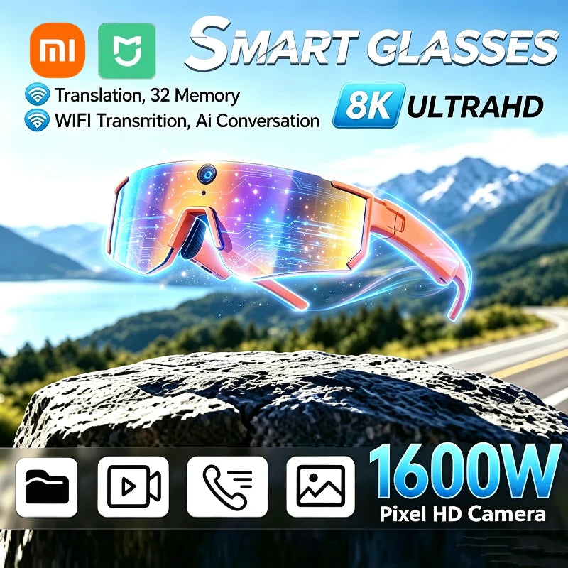 Xiaomi AI Smart Glasses1080P Camera 8MP Anti-shake Cycling Video&Photo Sport Sunglasses ChatGPT DualMic 32GB Windproof Goggles