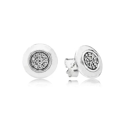 White series New Women's earrings Blue Square Sparkle Halo Stud For Women Tiki Jewelry Party Hoops Gift Things From 1
