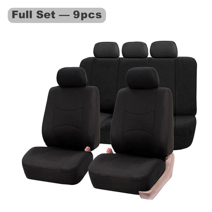 Four Seasons Fashion Universal 9 pcs Car Seat Cover Polyester Fabric Car Seat Cover
