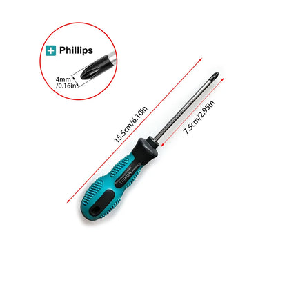Phillips multi-functional magnetic screwdriver, available in diameters of 3mm, 4mm, 5mm, and 6mm.