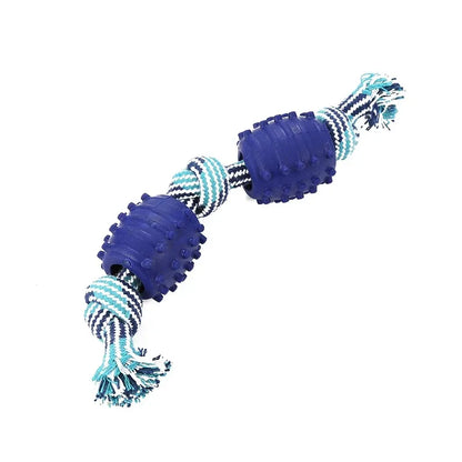 Double Knot Cotton Cord with Ball Dog Toy Teeth Grinding Toy Teeth Cleaning Pet Products