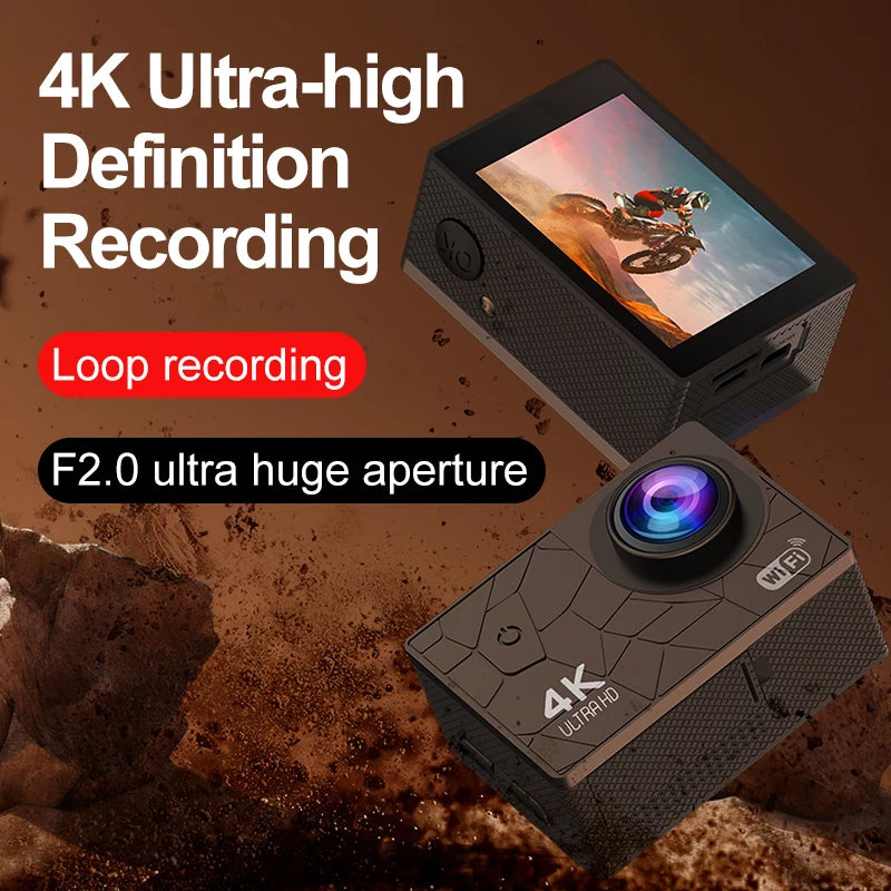 Action camera 4k Ultra Remote control IP68 sport cam for Diving 1080p Camera WlFl 120° H.264 Selfie Photograph for Android lOs