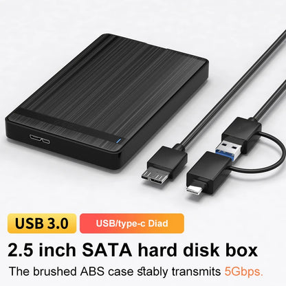USB 3.1 2.5 inch SATA HDD SSD Enclosure 5Gbps Mobile Hard Drive External Storage Box HD Mechanical/Solid state Case Support UASP