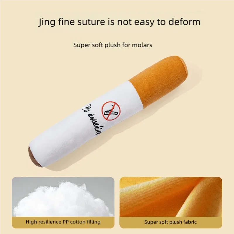 Pet Funny Toys Cigar Big Smoke Plush Sound Squeak Fake Cigarettes Toys Dog Chew Molar Interactive Game Bite Resistant Pet Toy