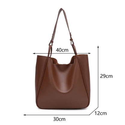 Luxury Tote Bag Woman 2026 Trend Large Capacity Female Shoulder Bag High Quality Leather Simple Designer Woman Handbag Purse