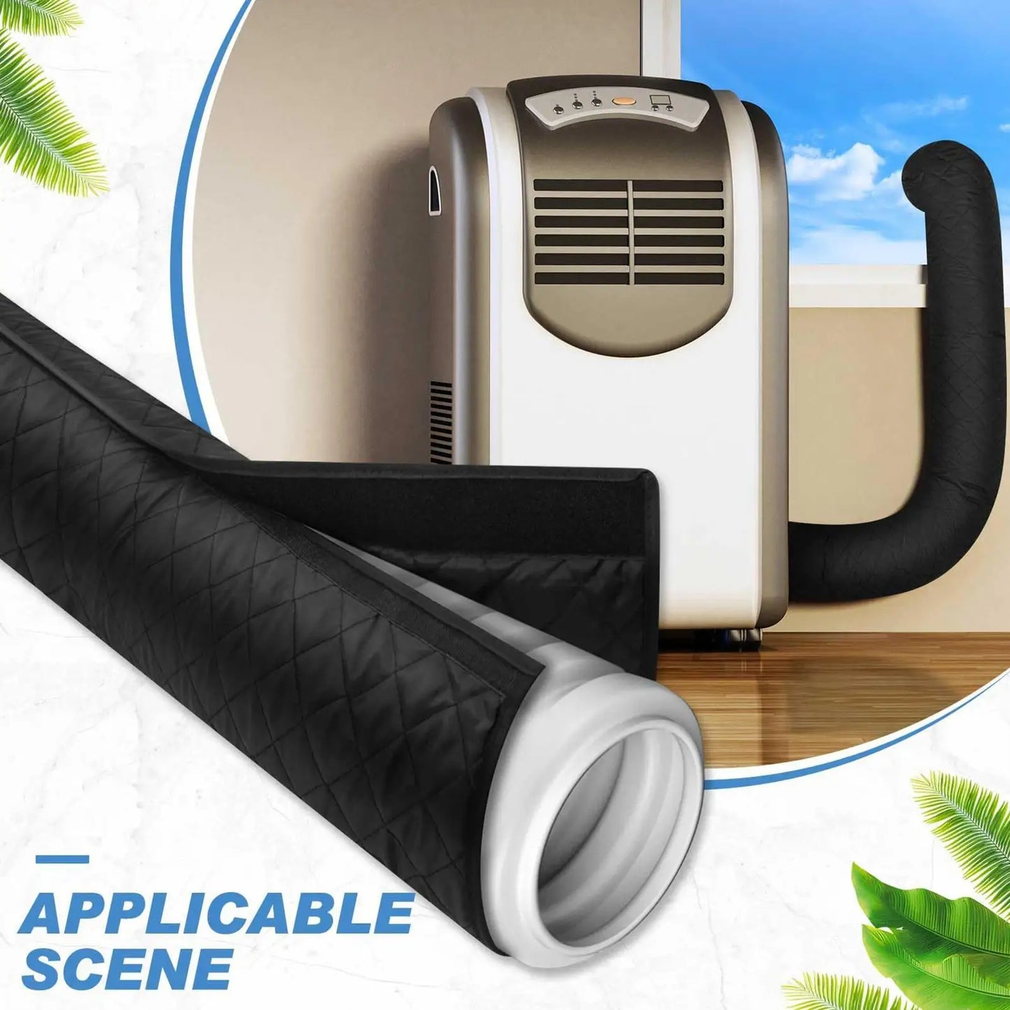 Portable AC Hose Insulation Sleeve Thermal Pipe Sleeve Portable Air Conditioner Hose Cover for 5 & 5.9inch Diameter Home Garage