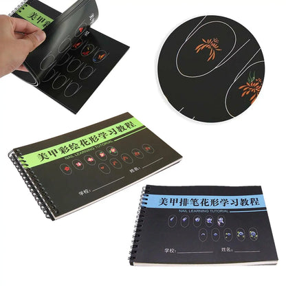 Nail Art Practice Template Learning Paper Book Sticker Lines Drawing Accessoires Training Cards Exercise Books for Beginner