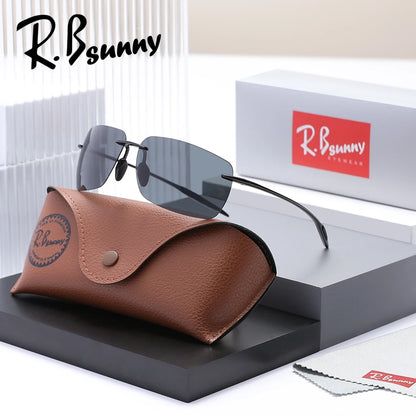 Men‘s Classic Rimless Sunglasses Women Male Outdoor Driving Sports Golf Rectangle Ultralight Frame Glasses UV400 Eyewear
