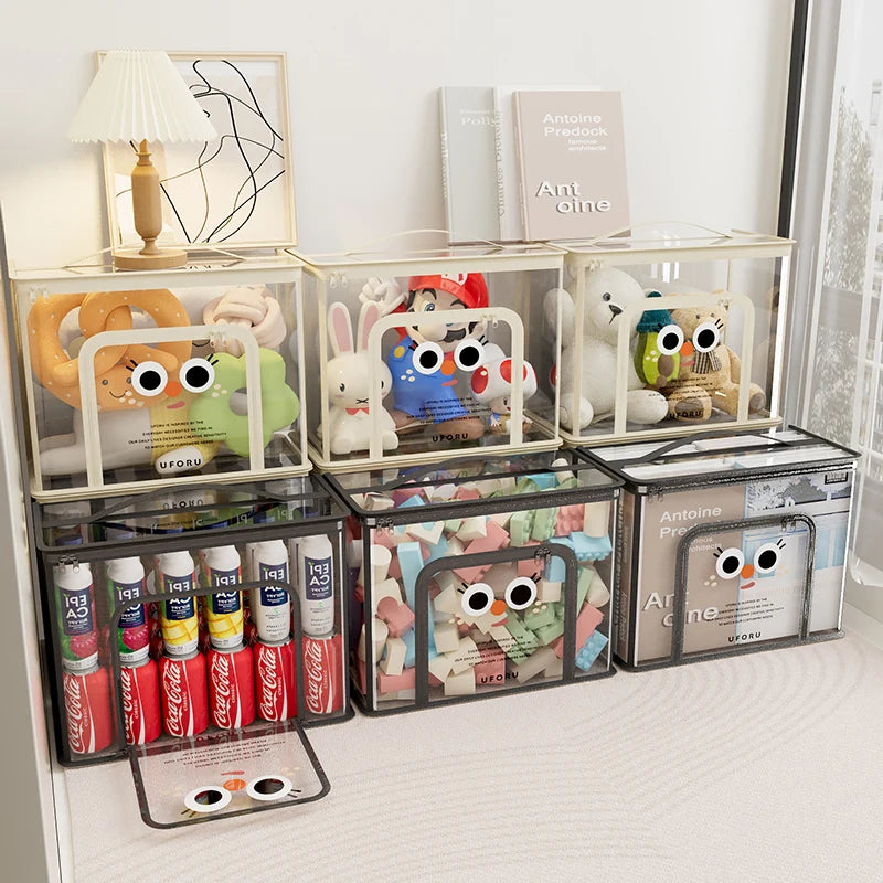 UFORU Toy storage bag large capacity basket home living room high appearance level baby wooden box finishing box artifact