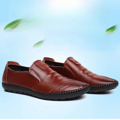 Casual Men's Shoes Versatile soft leather footwear Fashion comfortable loafers male breathable new flat Zapatos