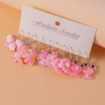 5pairs/set Cute Candy Chocolate Earrings for Women Girls 3D Food Dangle Earrings Kids Jewelry Gifts