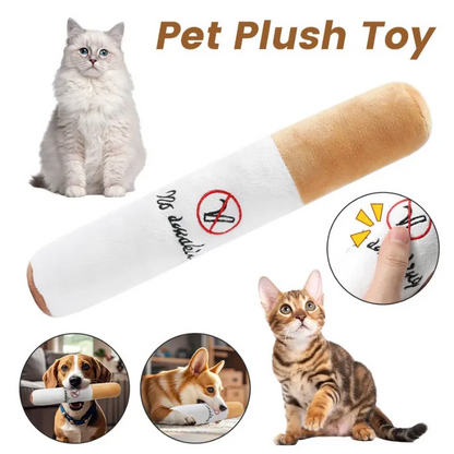 Pet Funny Toys Cigar Big Smoke Plush Sound Squeak Fake Cigarettes Toys Dog Chew Molar Interactive Game Bite Resistant Pet Toy