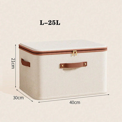 Foldable Clothes Storage Box, Closet Organizer Container with Handle and Zipper,Suitable for Wardrobe, Closet,Blanket (Washable)