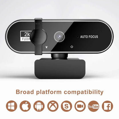 Lenovo 4k Hd Mini Webcam With Microphone Full Hd 2k Webcam Autofocus Usb Webcam For Auto Focus Pc Laptop Video Shooting Camera
