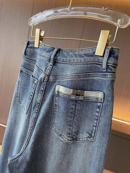 25 Summer New Women's Casual Cotton Denim Wide Leg Pants
