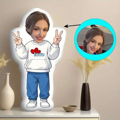 Customized humanoid pillows with unique features, fun pillows for family, friends, colleagues, girlfriends, brothers, ladies