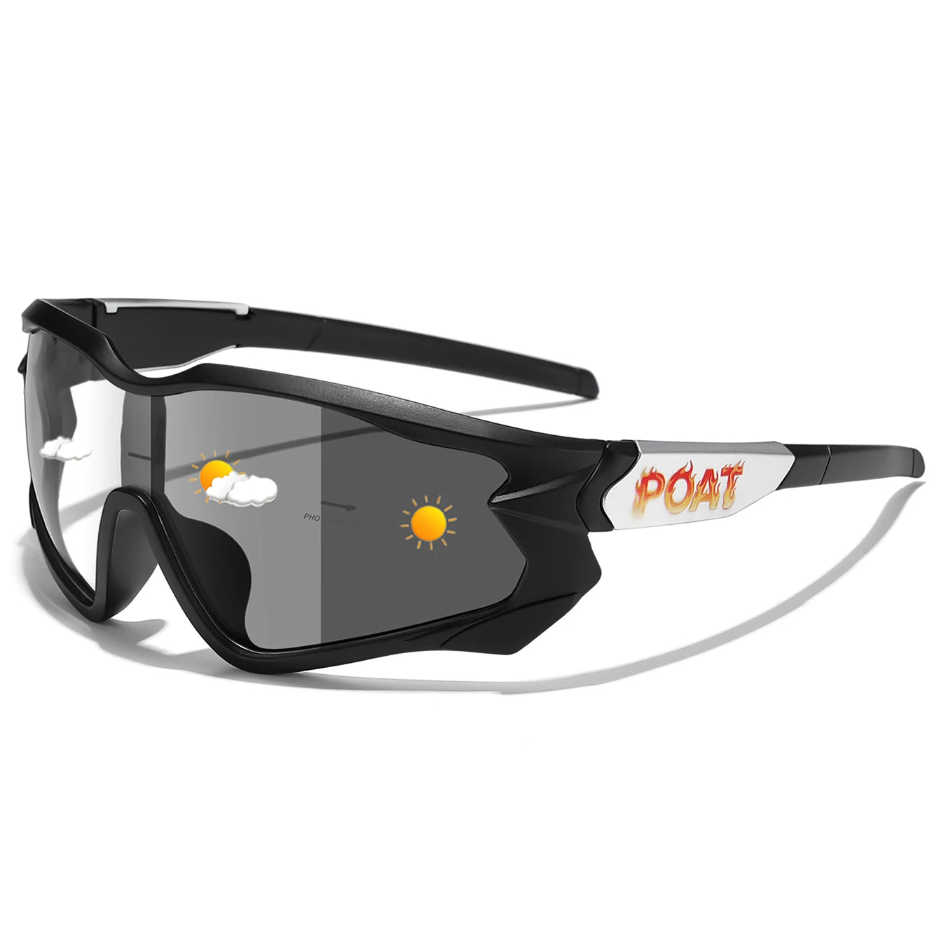 Men Women Photochromic Motorcycle Glasses Outdoor Sports Big Frame Windproof Cycling Running Hiking Goggles