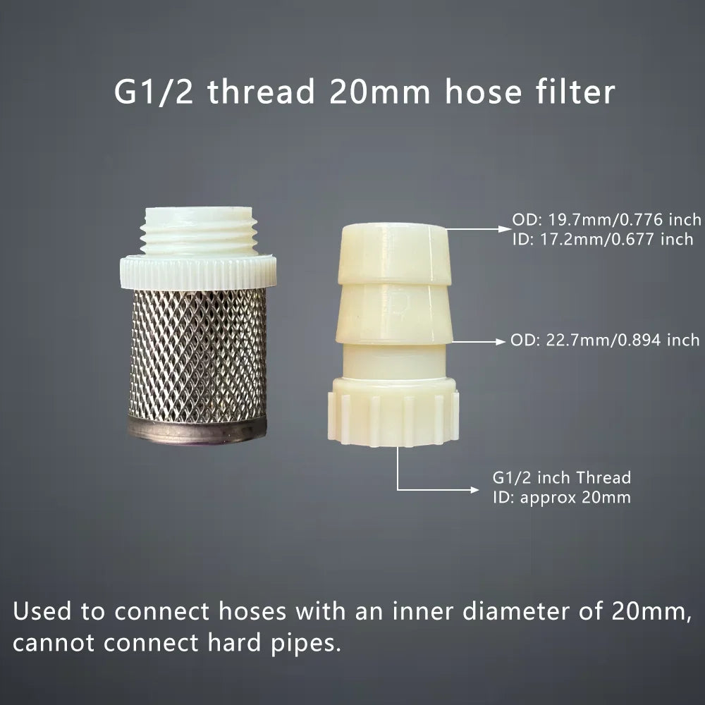 1 Set Hose Stainless Steel Filter 6mm 8mm 10mm 12mm 16mm 20mm for Fish Tank Aquarium Garden