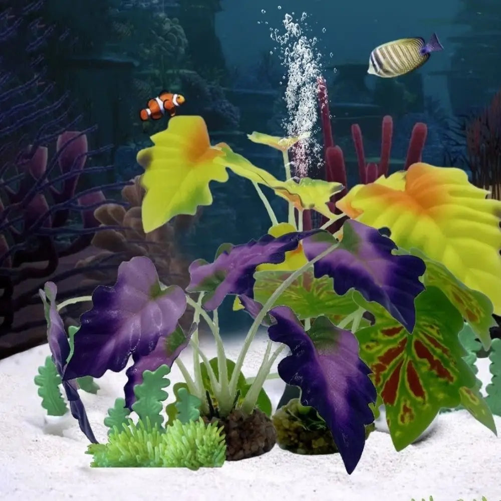 Plastic Aquarium Water Plants Small Decorative Artificial Underwater Plants Lifelike with Sturdy Stems Artificial Grass Ornament