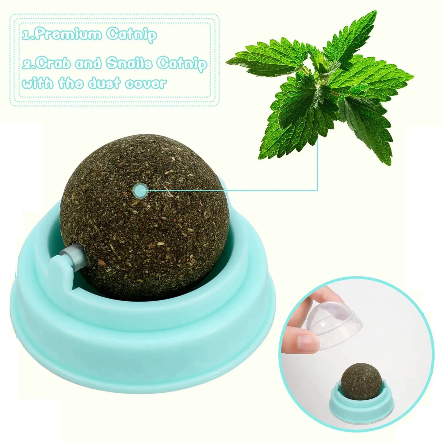 Natural Catnip Cat Wall Stick-on Ball Toy Scratchers Treats Healthy Natural Removes Balls to Promote Digestion Cat Pet Supplies