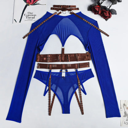 Bikini Fashion Sexy Three-Piece Suit Complex Strap Halter Waist Seal Nightclub Sexy Underwear